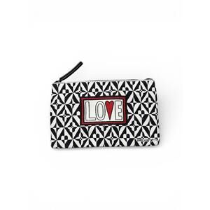 Brighton Black and White LOVE Patterned Zip Pouch